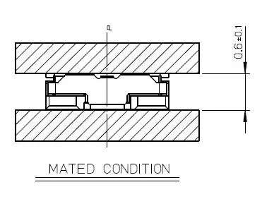 組合高度0.6mm板對板連接器示意圖